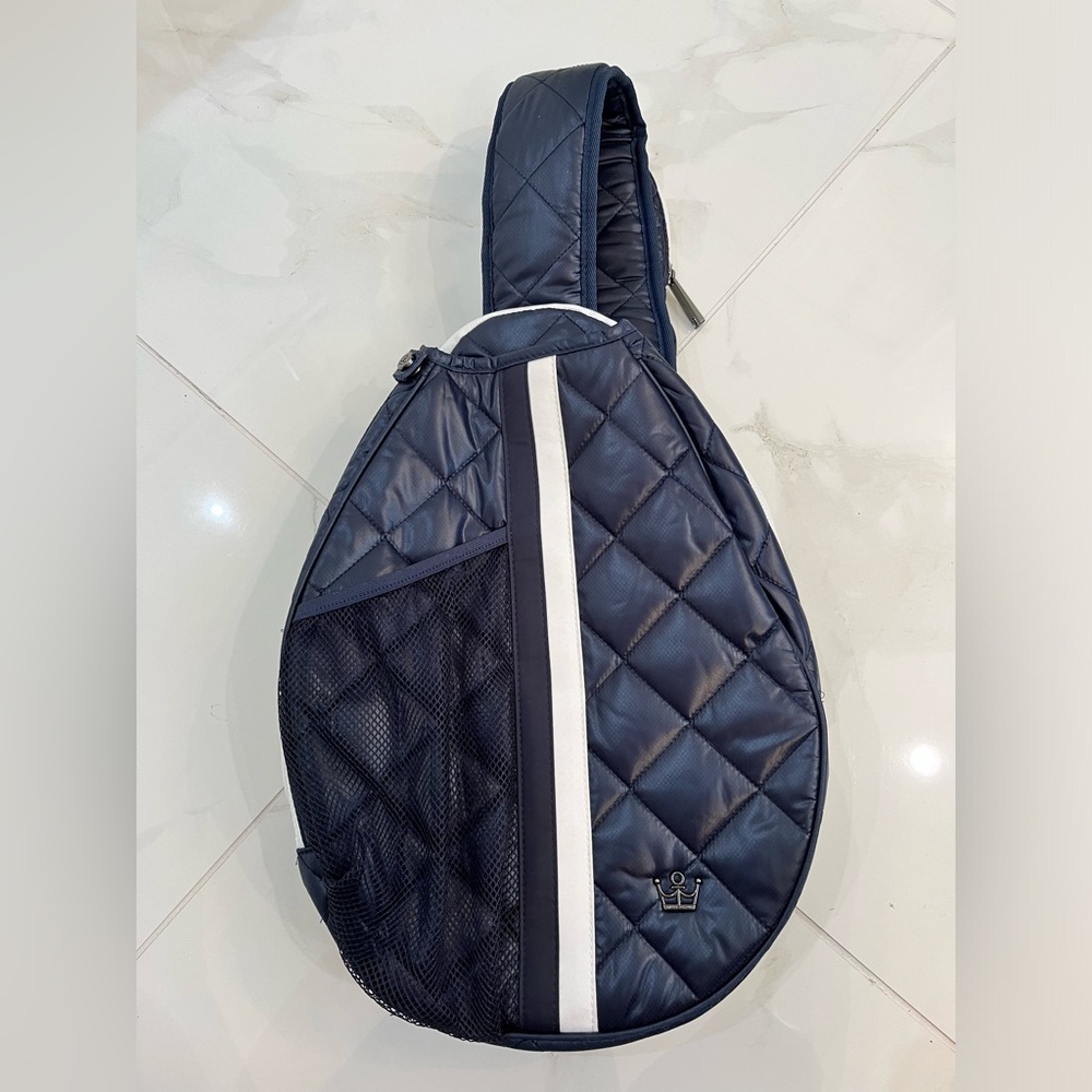 Oliver Thomas Maxed Out Tennis Sling. Navy with navy and white stripe